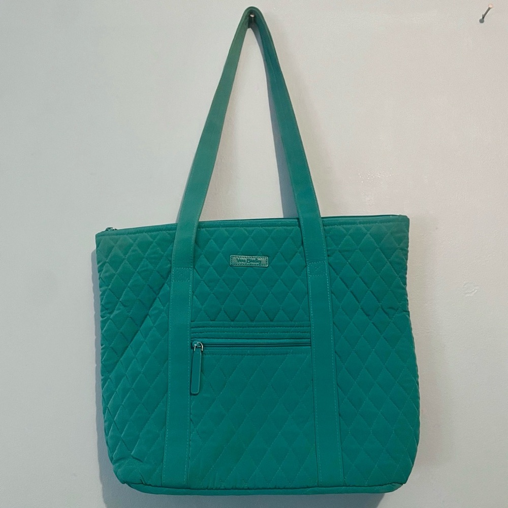 Vera Bradley Teal Microfiber Tote Bag Small
